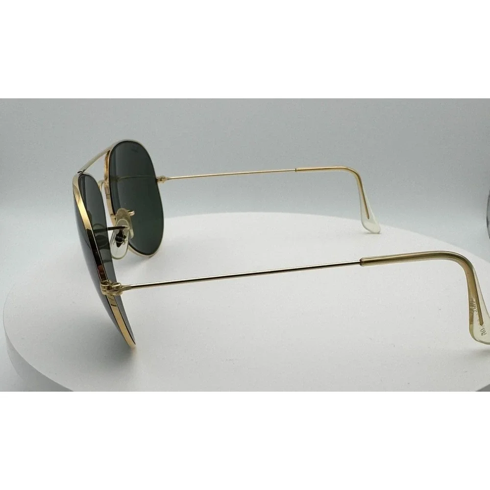 Vintage Ray-Ban Aviator USA Gold Green Lenses 64[]14 Bausch & Lomb w/Case